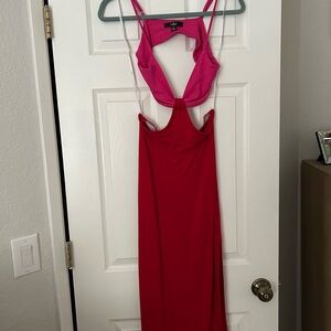 Lulu's Red and Pink Strappy Dress